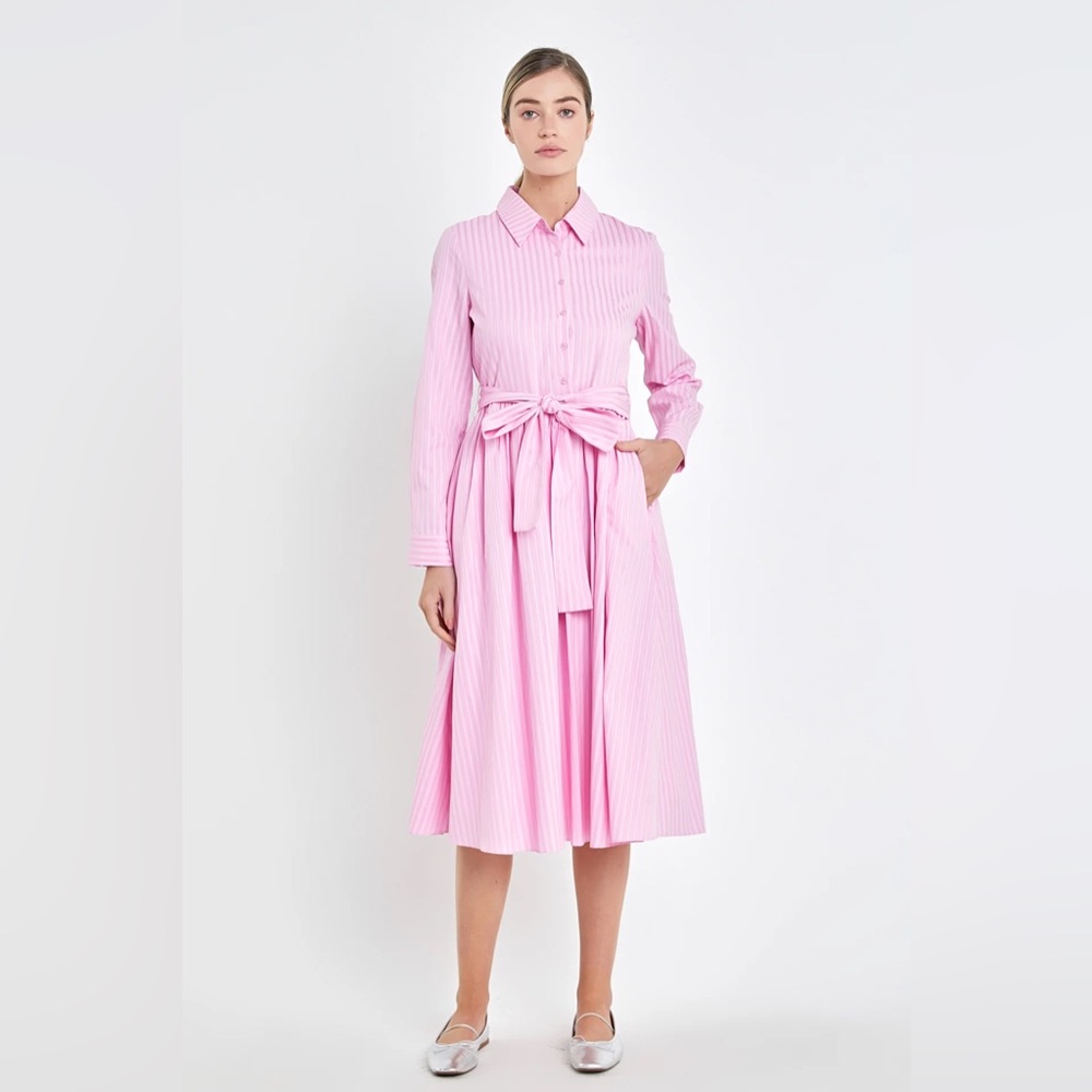 English Factory Pink Long Sleeve Dress